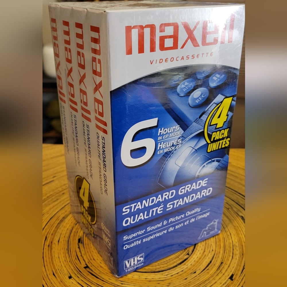 * New Maxwell vhs recordable tapes 4 pack